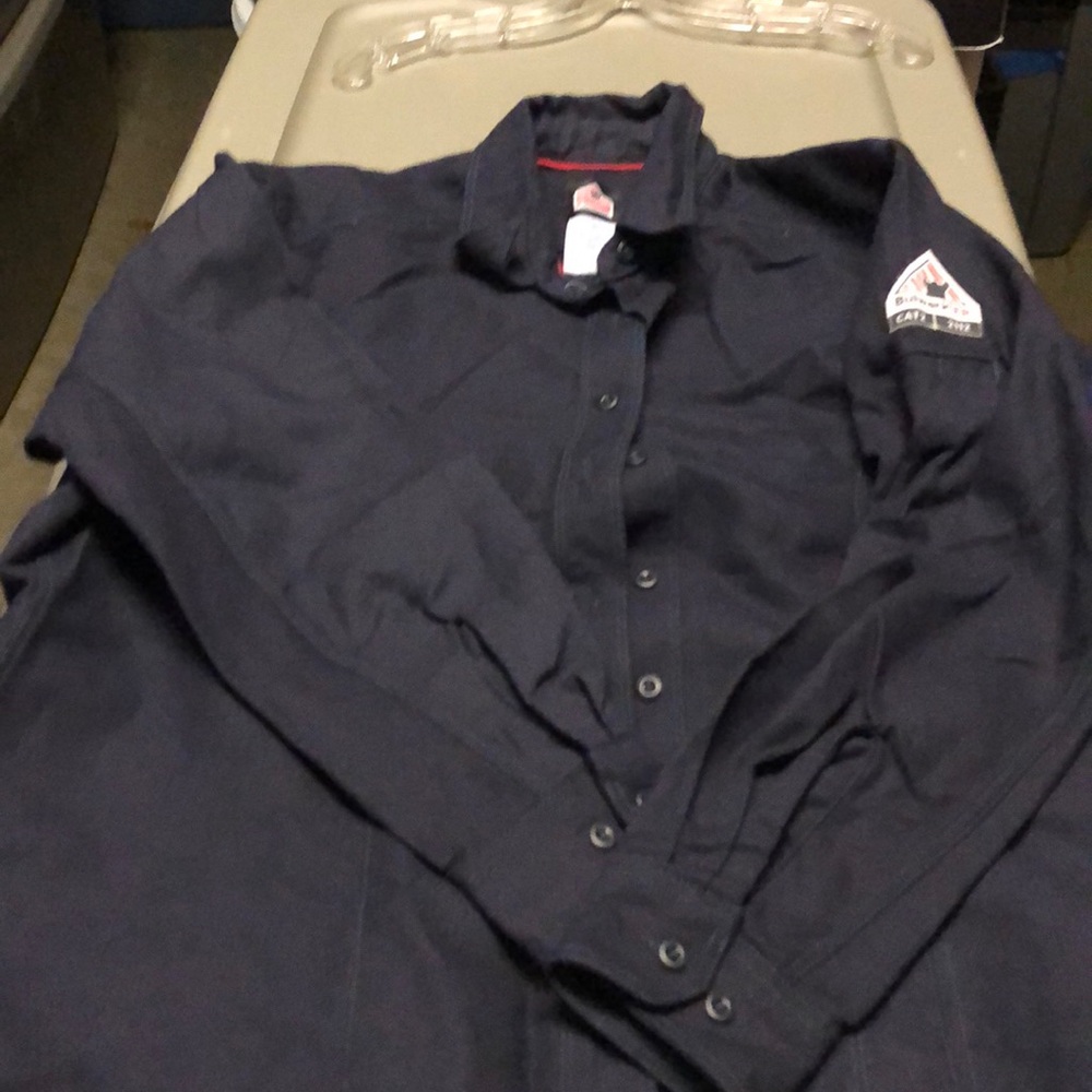 Bulwark FR IQ Series Black Button Up Collar Shirt xxl